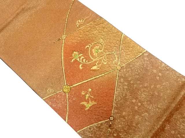 JAPANESE FUKURO OBI / WOVEN ABSTRACT GRID